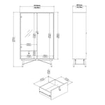 Ry China cabinet 1 door + 1 glass door + 1 drawer Matt White