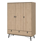 Ry Wardrobe 3 Doors + 3 Drawers in Jackson Hickory Oak