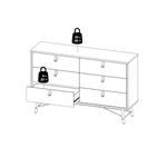 Ry Wide double chest of drawers 6 drawers in Matt White