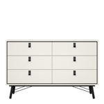 Ry Wide double chest of drawers 6 drawers in Matt White