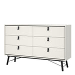 Ry Wide double chest of drawers 6 drawers in Matt White