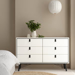 Ry Wide double chest of drawers 6 drawers in Matt White