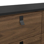 Ry Small Double Chest of Drawers 6 Drawers in Matt Black Walnut