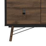 Ry Small Double Chest of Drawers 6 Drawers in Matt Black Walnut