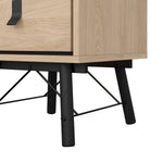 Ry Bedside Cabinet 2 Drawer in Jackson Hickory Oak