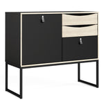 Stubbe Sideboard with 1 door + 3 drawers in Matt Black Oak