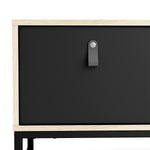 Stubbe TV Unit 1+2 drawers and open shelf in Matt Black Oak