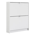 Shoes Shoe cabinetw. 2 tilting doors and 1 layer in White