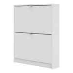 Shoes Shoe cabinetw. 2 tilting doors and 1 layer in White