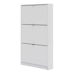 Shoes Shoe cabinetw. 3 tilting doors and 1 layer White