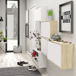 Shoes Shoe cabinetw. 3 tilting doors and 1 layer White