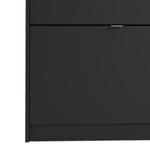 Shoes Shoe cabinet w. 3 tilting doors and 2 layers in Matt Black