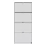 Shoes Shoe cabinet w. 4 tilting doors and 1 layer in White