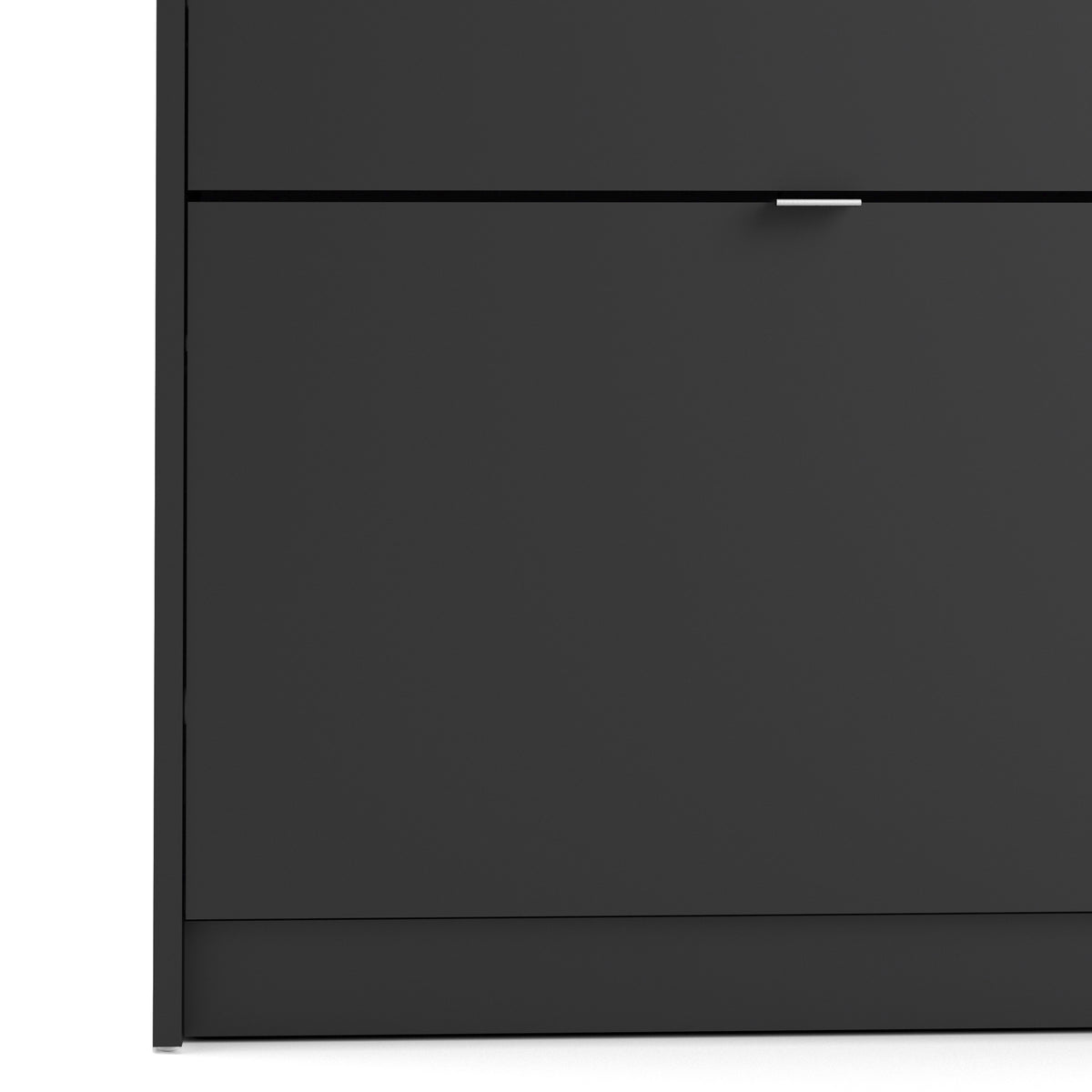 Shoes Shoe cabinet w. 4 tilting doors and 2 layers in Matt Black