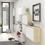 Shoes Shoe cabinet w. 1 tilting door and 2 layers Oak structure White