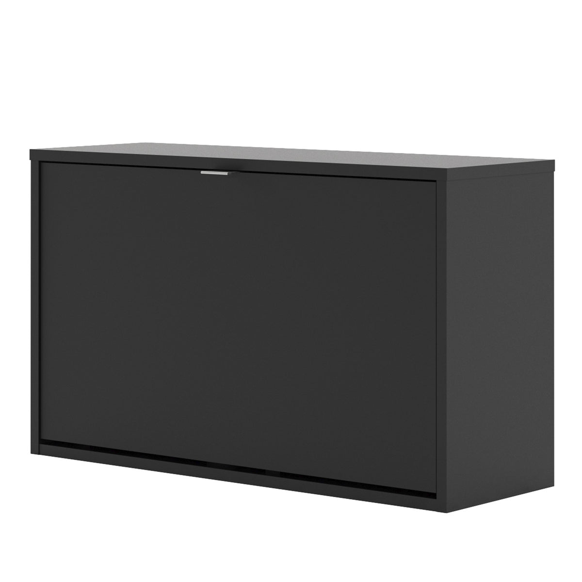 Shoes Shoe cabinet w. 1 tilting door and 2 layers in Matt Black