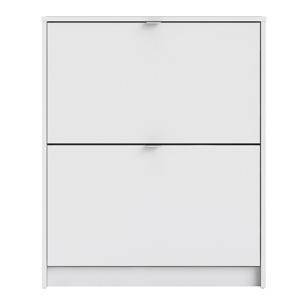 Shoes Shoe cabinet w. 2 tilting doors and 2 layers in White