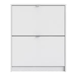 Shoes Shoe cabinet w. 2 tilting doors and 2 layers in White