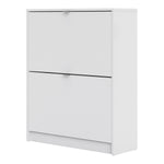 Shoes Shoe cabinet w. 2 tilting doors and 2 layers in White