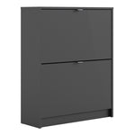 Shoes Shoe cabinet w. 2 tilting doors and 1 layer in Matt Black