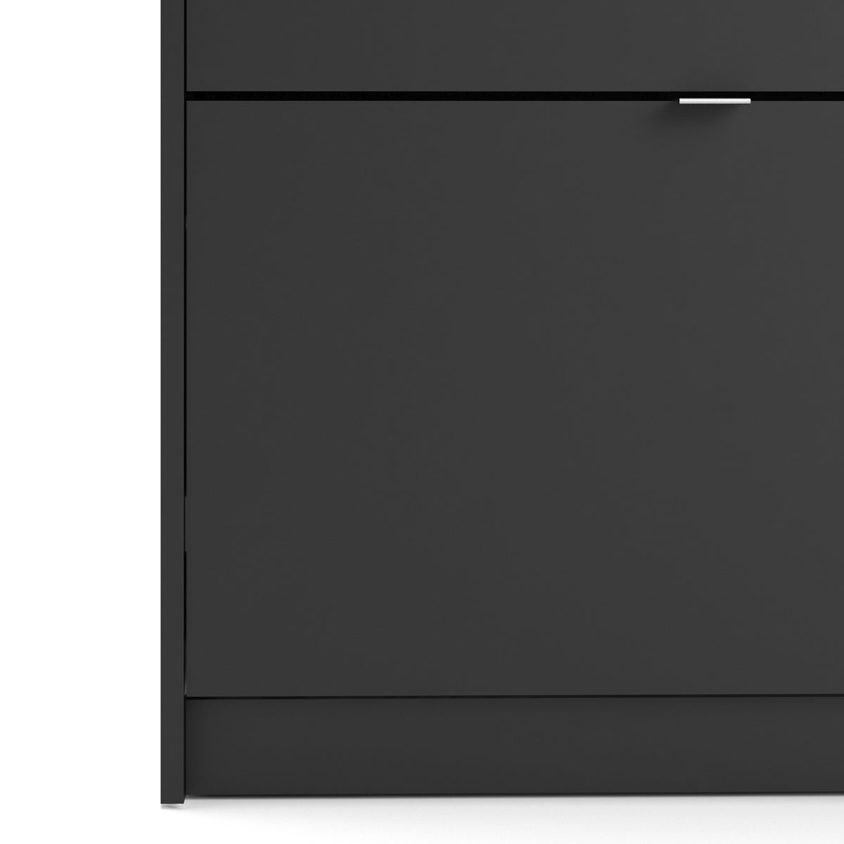 Shoes Shoe cabinet w. 2 tilting doors and 2 layers in Matt Black