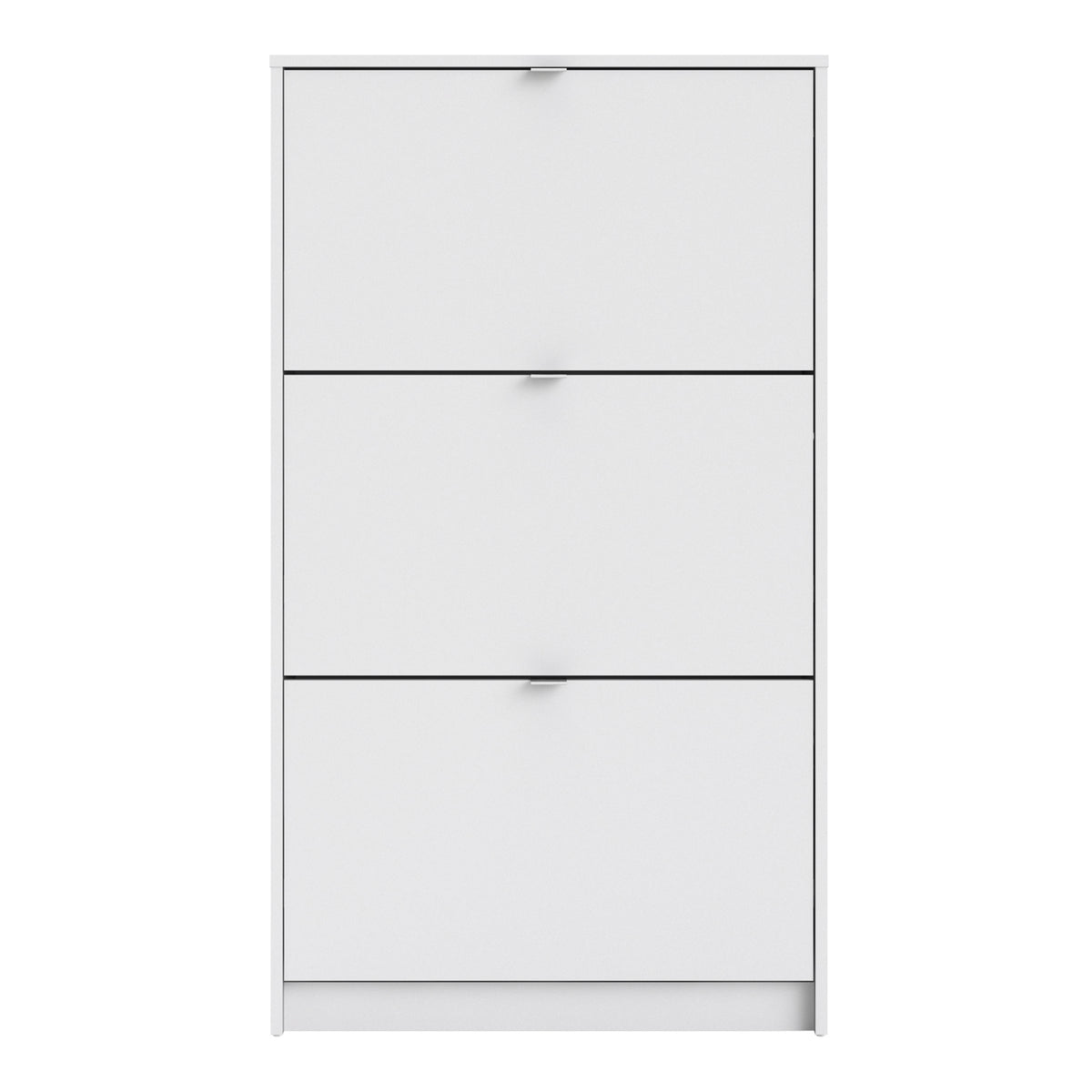 Shoes Shoe cabinet w. 3 tilting doors and 2 layers in White