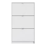 Shoes Shoe cabinet w. 3 tilting doors and 2 layers in White