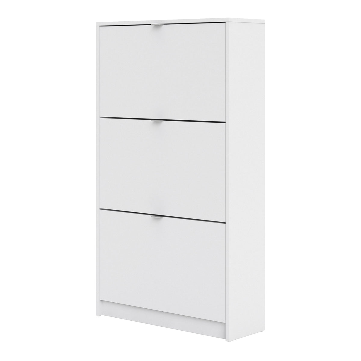 Shoes Shoe cabinet w. 3 tilting doors and 2 layers in White