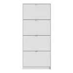 Shoes Shoe cabinet w. 4 tilting doors and 2 layers in White