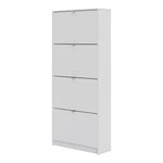 Shoes Shoe cabinet w. 4 tilting doors and 2 layers in White