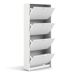 Shoes Shoe cabinet w. 4 tilting doors and 2 layers in White