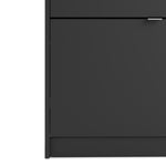 Shoes Shoe cabinet w. 4 tilting doors and 1 layer in Matt Black