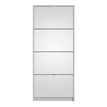 Shoes Shoe cabinet w. 4 mirror tilting doors and 2 layers in White