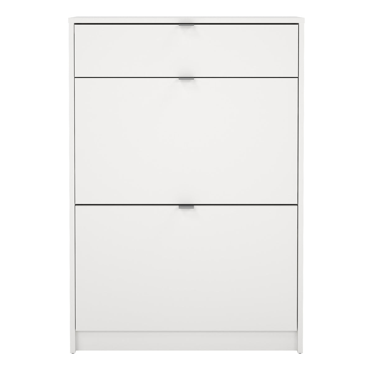 Shoes Shoe Cabinet 2 Flip Down Doors + 1 Drawer in White