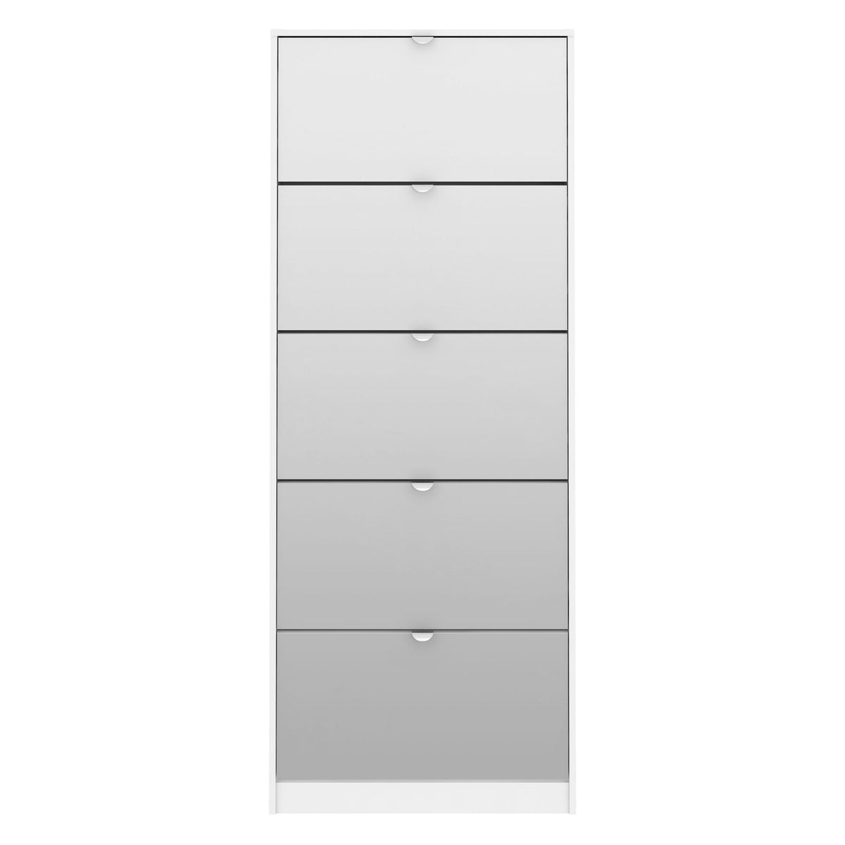 Shoes Shoe cabinet 5 Mirror tilting Doors in White