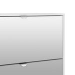 Shoes Shoe cabinet 5 Mirror tilting Doors in White