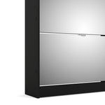 Shoes Shoe cabinet 5 Mirror tilting Doors in Black