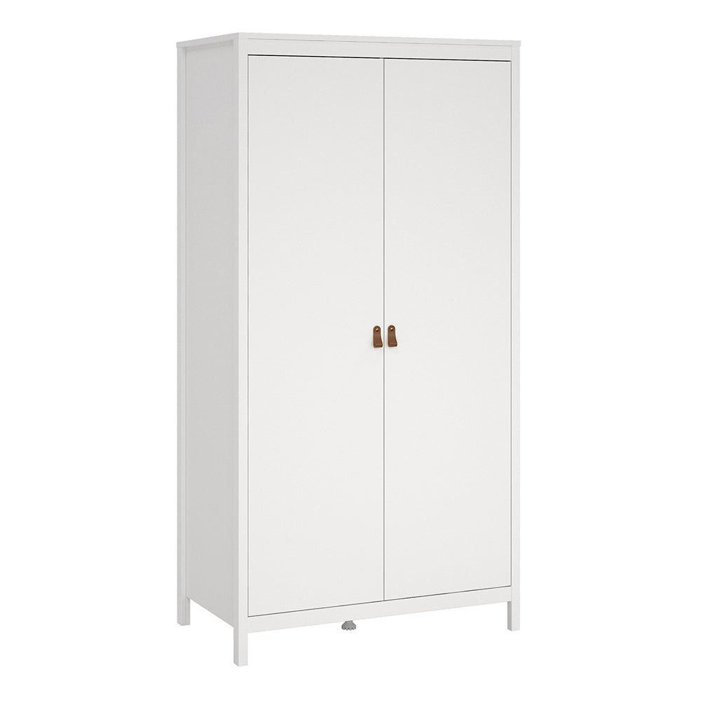 Barcelona 3 Piece Bundle, Bedside, Chest and 2 Door Wardrobe in White