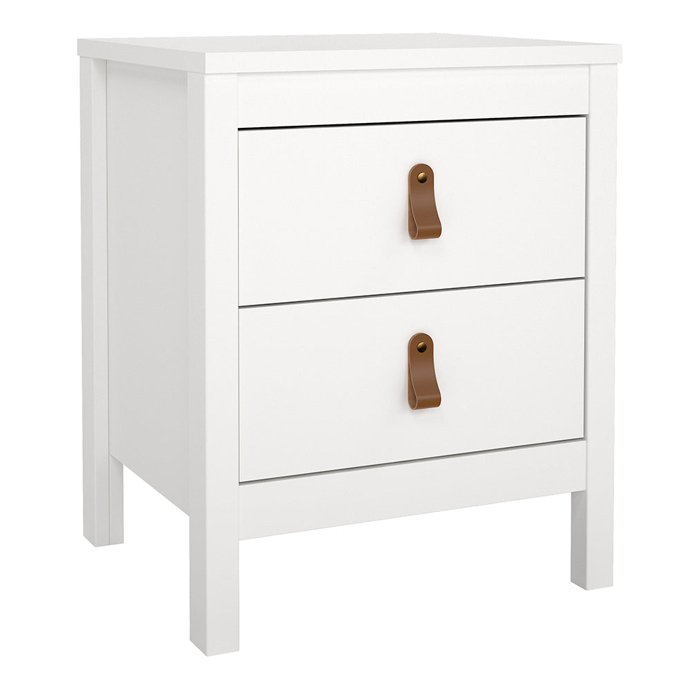 Barcelona 3 Piece Bundle, Bedside, Chest and 2 Door Wardrobe in White