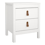 Barcelona 3 Piece Bundle, Bedside, Chest and 2 Door Wardrobe in White