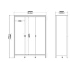 Barcelona 3 Piece Bundle, Bedside, Chest and 3 Door Wardrobe in White