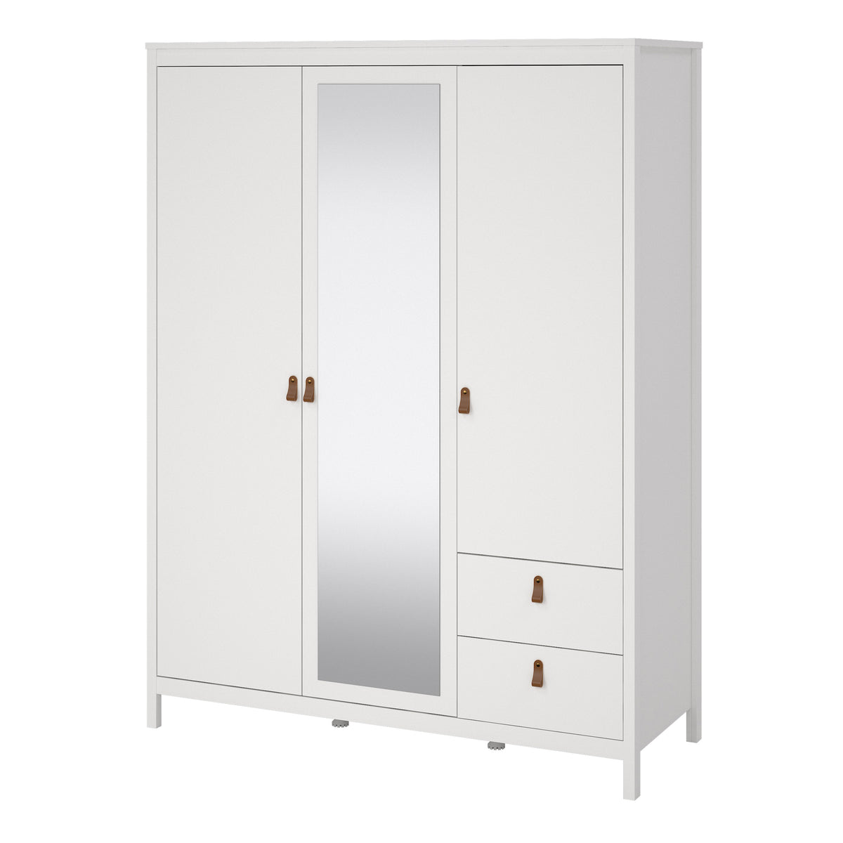 Barcelona Wardrobe with 2 doors + 1 mirror door + 2 drawers White