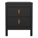 Barcelona Bedside Table 2 drawers in Matt Black