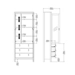 Barcelona China cabinet 2 doors w/glass + 3 drawers in White