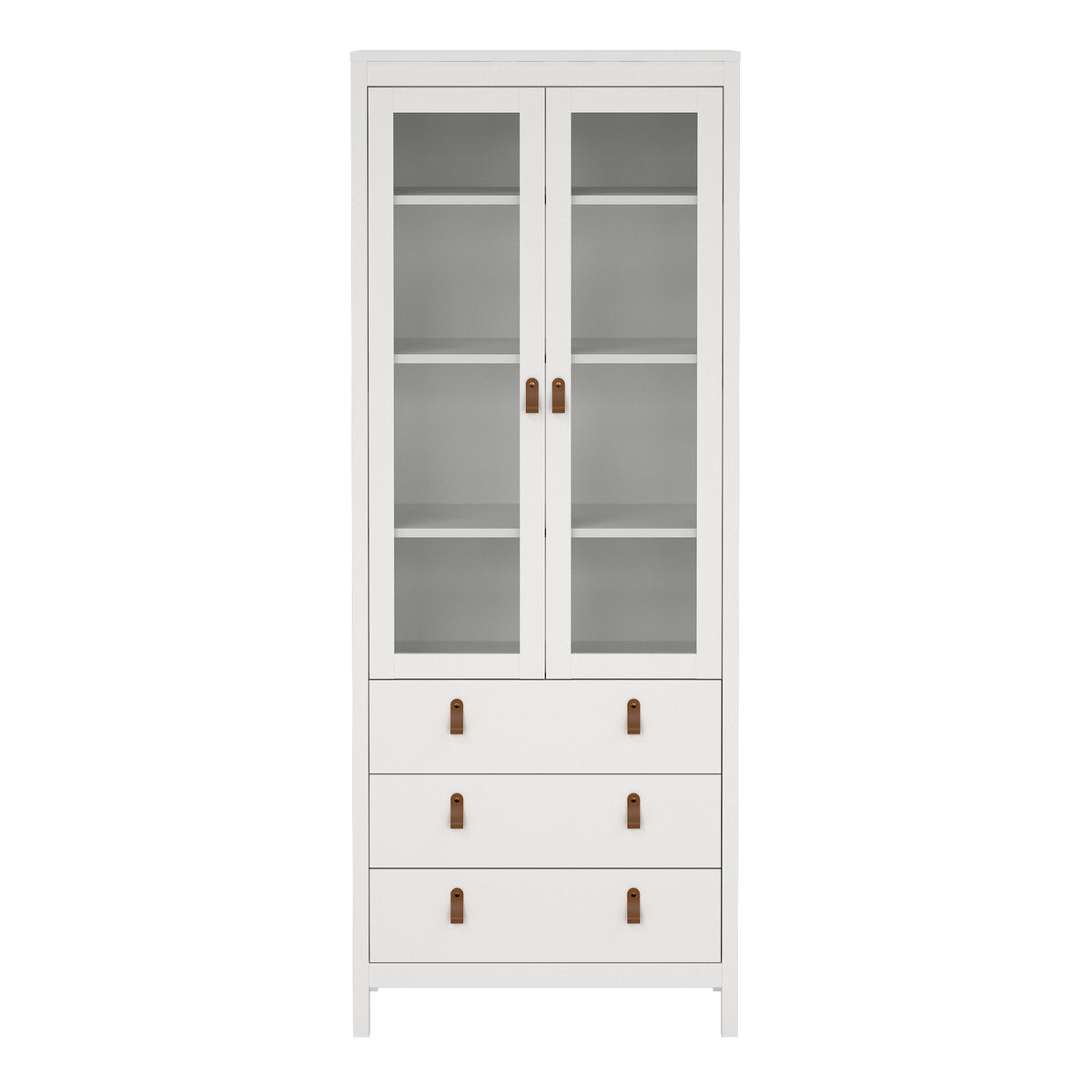 Barcelona China cabinet 2 doors w/glass + 3 drawers in White