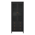 Barcelona China cabinet 2 doors w/glass + 3 drawers in Matt Black