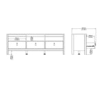 Barcelona Tv-unit 3 drawers in White