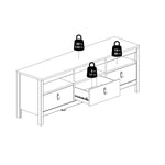 Barcelona Tv-unit 3 drawers in White