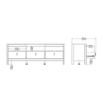 Barcelona Tv-unit 3 drawers in Matt Black