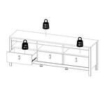 Barcelona Tv-unit 3 drawers in Matt Black